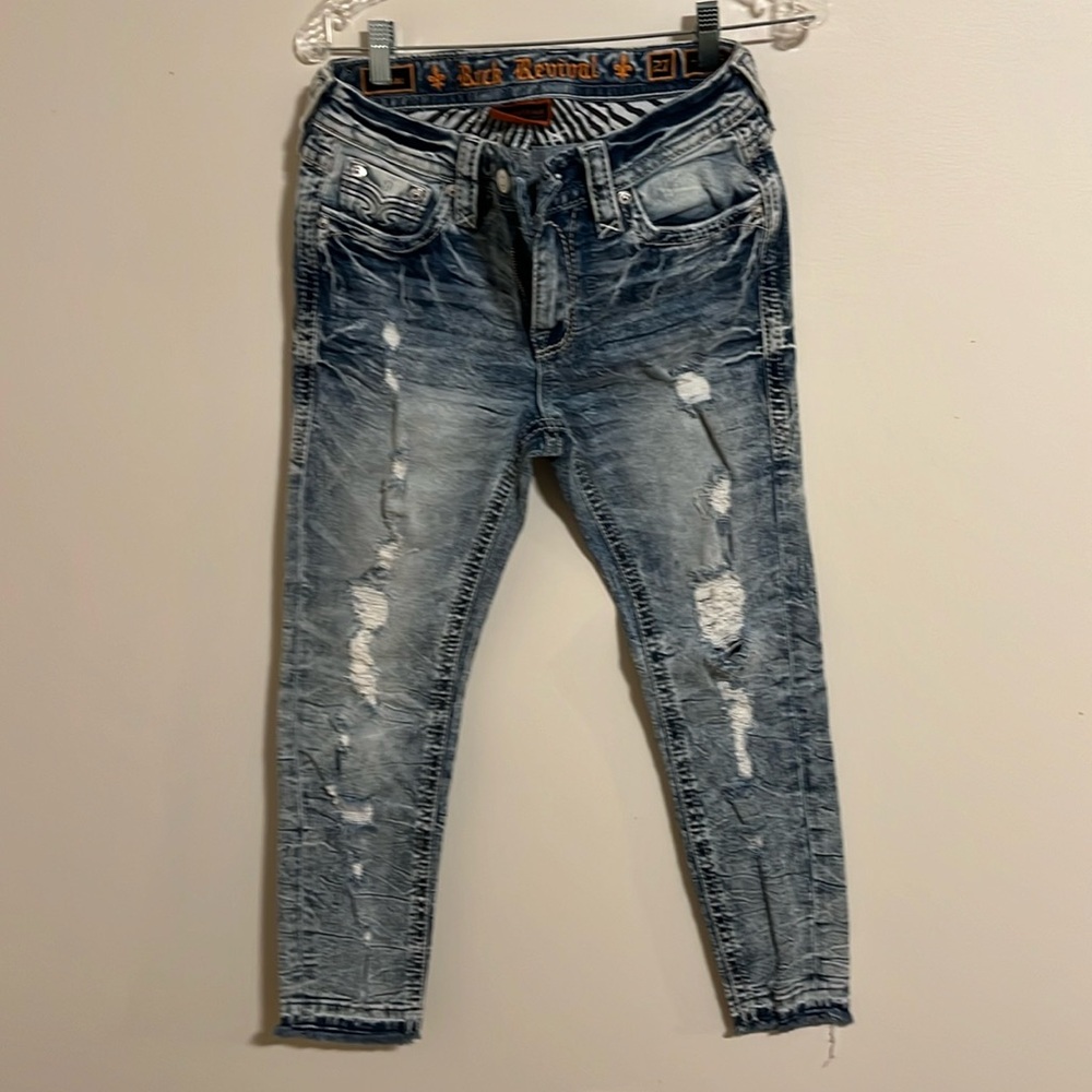 Rock Revival Stellar Mid Rise Ankle Skinny Jeans.